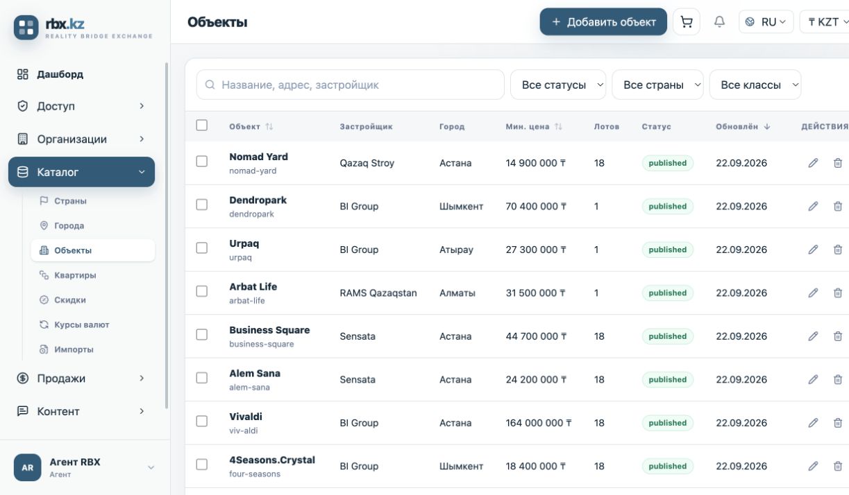 RBX CRM — обзор интерфейса